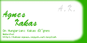 agnes kakas business card